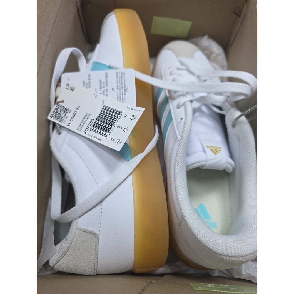 VL Court 3.0 Women's Shoes–Size 9.5–White/Flash Aqua New with Tags & Box